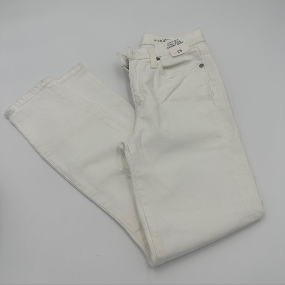 White JCrew Lookout Highrise Skinny Crop